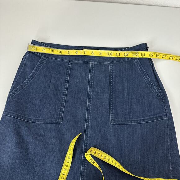 Prana Skirt Womens 4 Blue Denim Side Zip Light Weight Jean Mini Stretch Karen - Picture 7 of 13